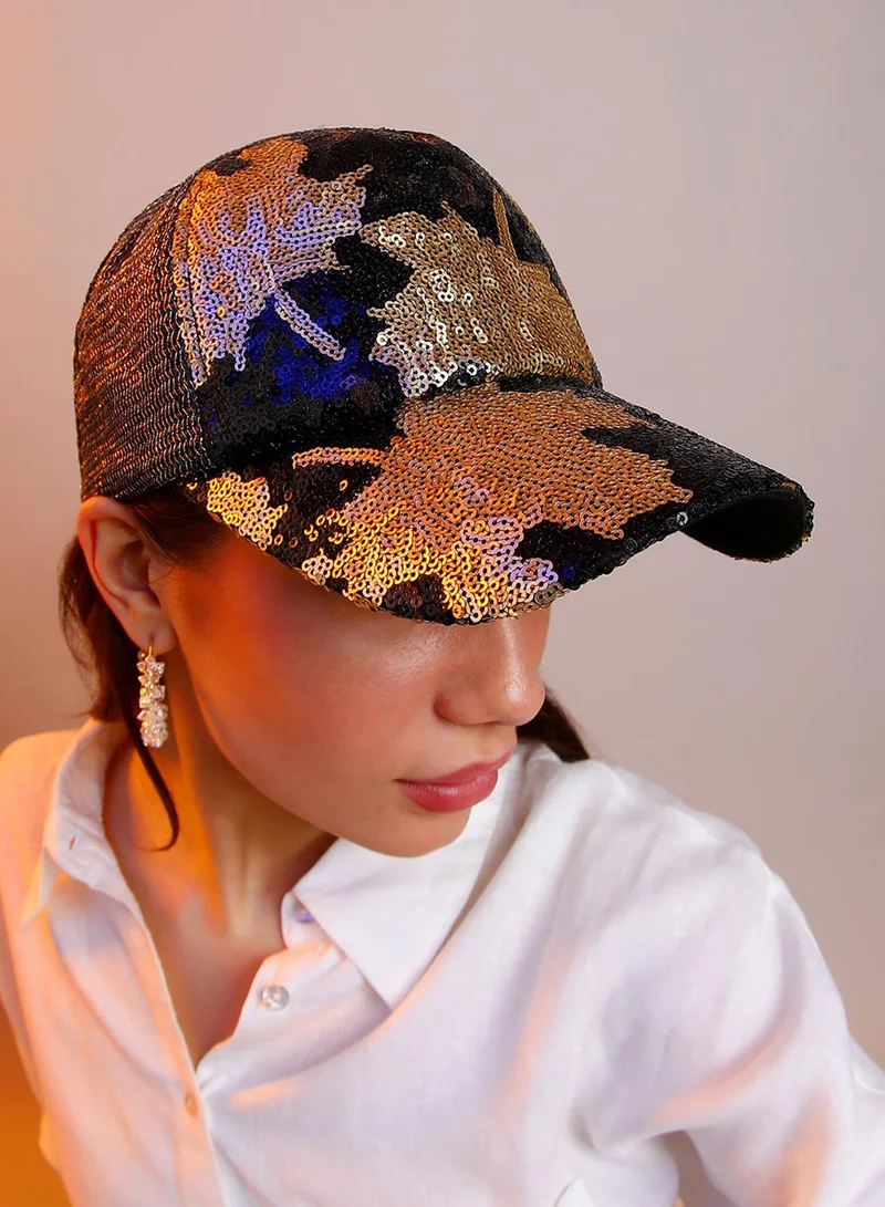 Haute Sauce Abstract Sequin Baseball Cap