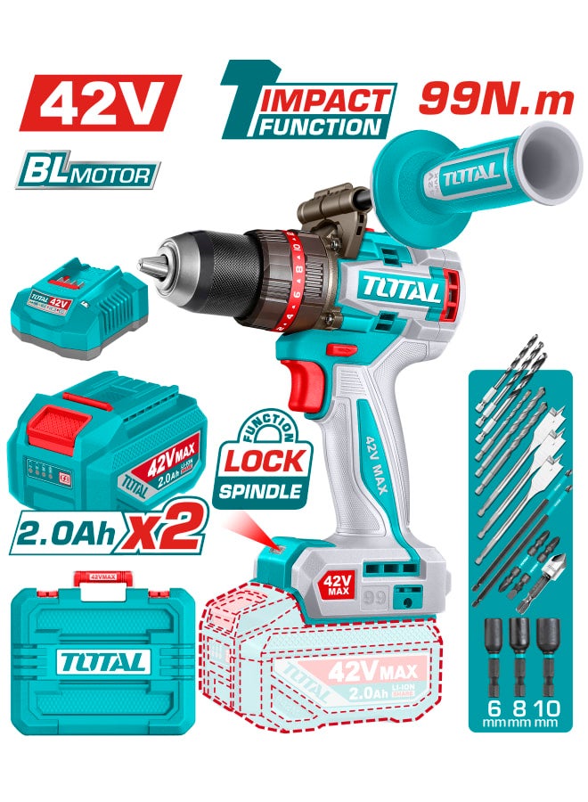 توتال شنيور دقاق بدون شربون42 فولت 99 نيوتن من توتال  TIDLI429982