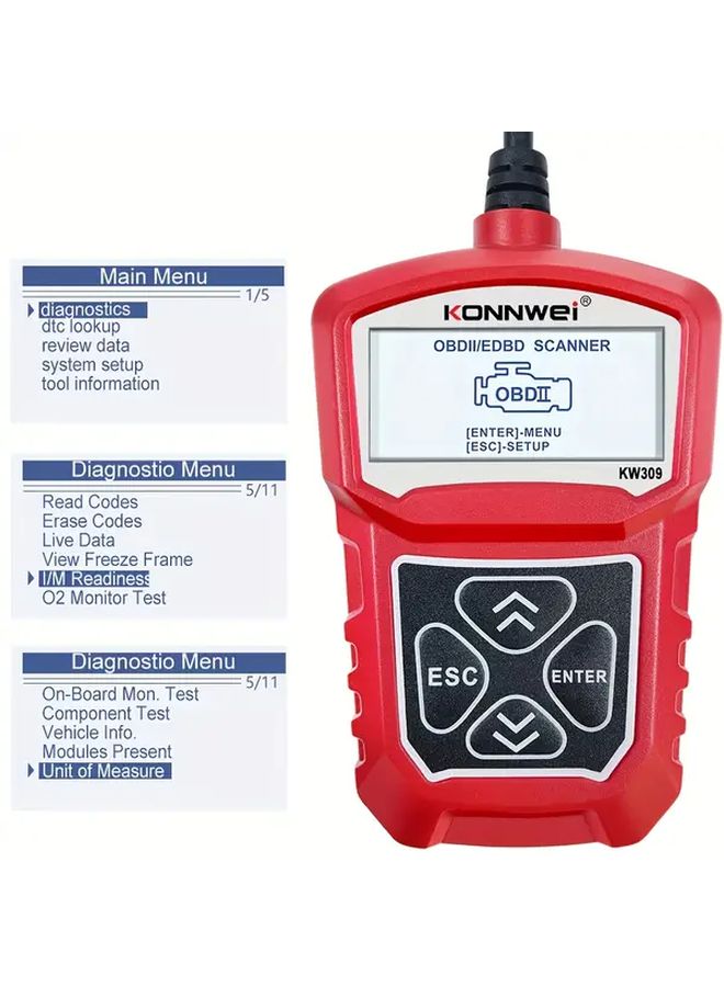 ماسح OBD2 الأحمر أداة تشخيصية مراقب بيانات مباشر إطار تجميد محو رموز إصلاح السيارات - Image 5