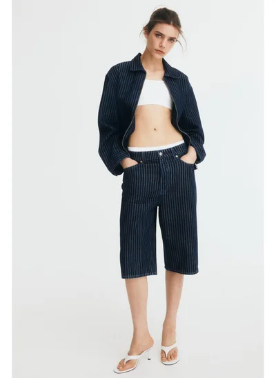 اتش اند ام شورت جينز عالي الركبة