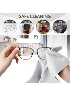Generic Extra Large Microfiber Cleaning Cloths Glasses Cleaning Cloth 12 x 12 Inch for Eyeglasses Lens Glasses Reusable Eyeglass Cleaner Cloths  - Image 4