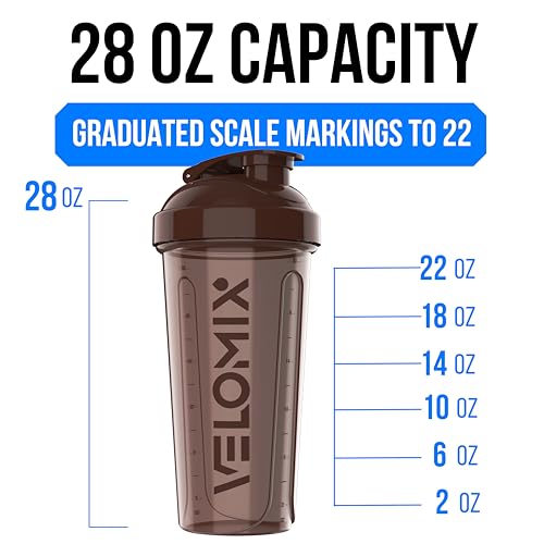 VELOMIX -2 Pack- 28 oz Protein Shaker Bottles for Protein Mixes - 2x Wire Whisk | Leak Proof Shaker Cups for Protein Shakes | Protein Shaker Bottle Pack | Shakers for Protein Shakes - 2xTransparent - Image 4