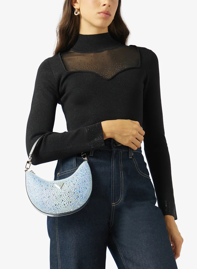 Guess LIGHT BLUE Tasmin Mini Shoulder Bag for Women | Best Price UAE