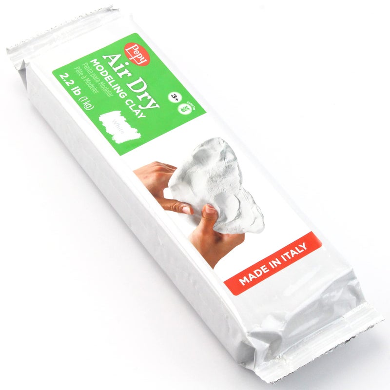 Pepy Premium European Air Dry Modeling Clay White 22 lb Bar Easy to Use AirHardening Clay for Classroom and Montessori Sculpting and Crafts Projects