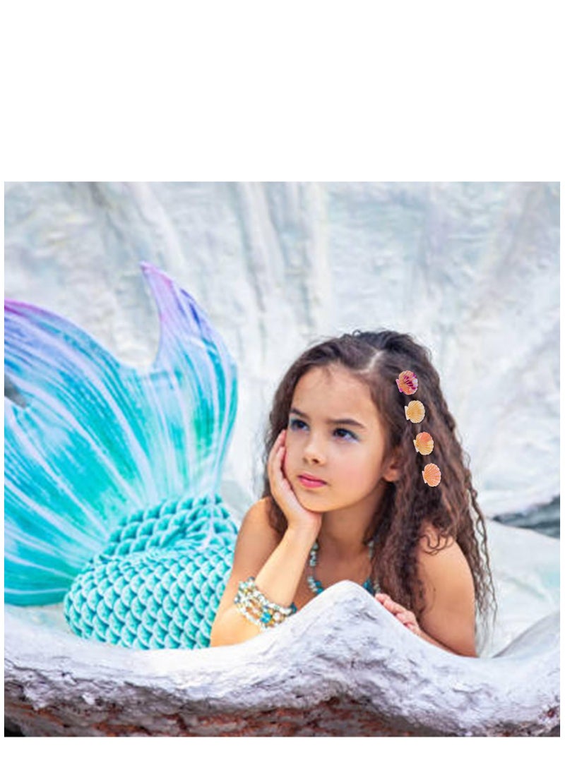 KASTWAVE 4 Pcs Seashell Hair Claw Clips Small Seashell Hair Clips Shell Hair Clip Mini Claw Clips Shell Claw Clip Beach Party Mermaid Hair Accessories Mermaid Birthday Decoration - Image 2
