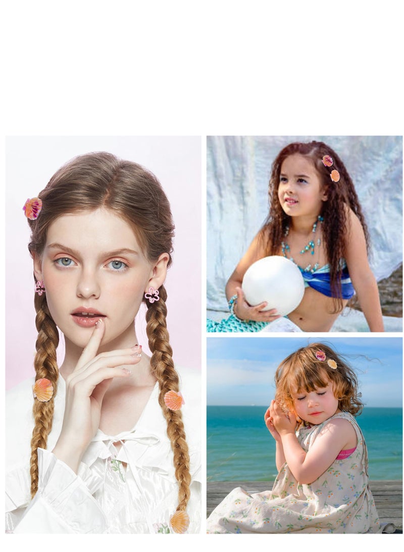 KASTWAVE 4 Pcs Seashell Hair Claw Clips Small Seashell Hair Clips Shell Hair Clip Mini Claw Clips Shell Claw Clip Beach Party Mermaid Hair Accessories Mermaid Birthday Decoration - Image 4