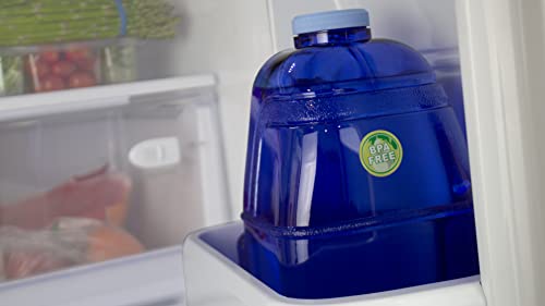 New Wave Enviro 1 Gallon Square BPA Free Bottle with Screw Top Cap and Integrated Handle, Space Saving Design, Ideal for Gym and Outdoor Life, Blue - Image 4