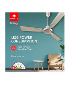 Havells Havells 1200mm Ambrose Energy Saving Ceiling Fan (Gold Mist Wood, Pack of 1)  - Image 2