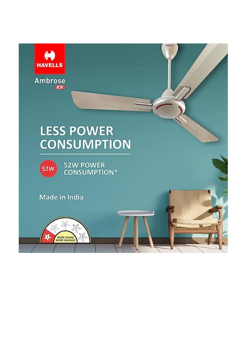 Havells - Havells 1200mm Ambrose Energy Saving Ceiling Fan (Gold Mist Wood, Pack of 1) - Image 1