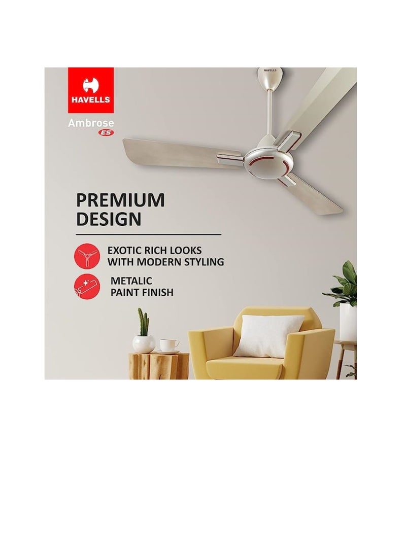 Havells - Havells 1200mm Ambrose Energy Saving Ceiling Fan (Gold Mist Wood, Pack of 1) - Image 1