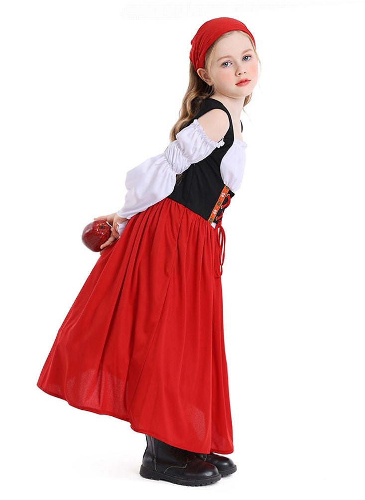 Al Aoyama - Girl's farm dress medieval-style Munich festival long dress, Germany Bavarian traditional costume - Image 1