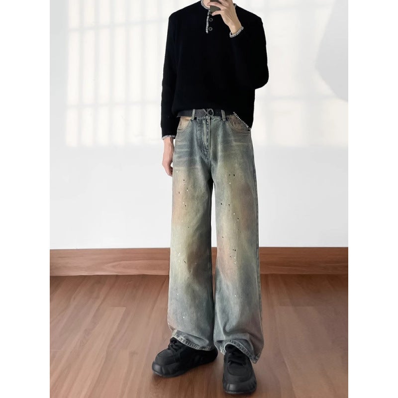 Unisex Classic Denim Jeans Loose Fit Daily Outdoor Wear - Image 2