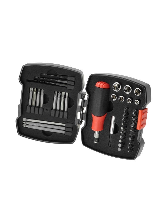 BLACK+DECKER A7175-XJ 43-Piece Screwdriver and Ratchet Bit Set with Magnetic Bit Holder – Manual Tool Kit for Home & Professional Use - Image 1