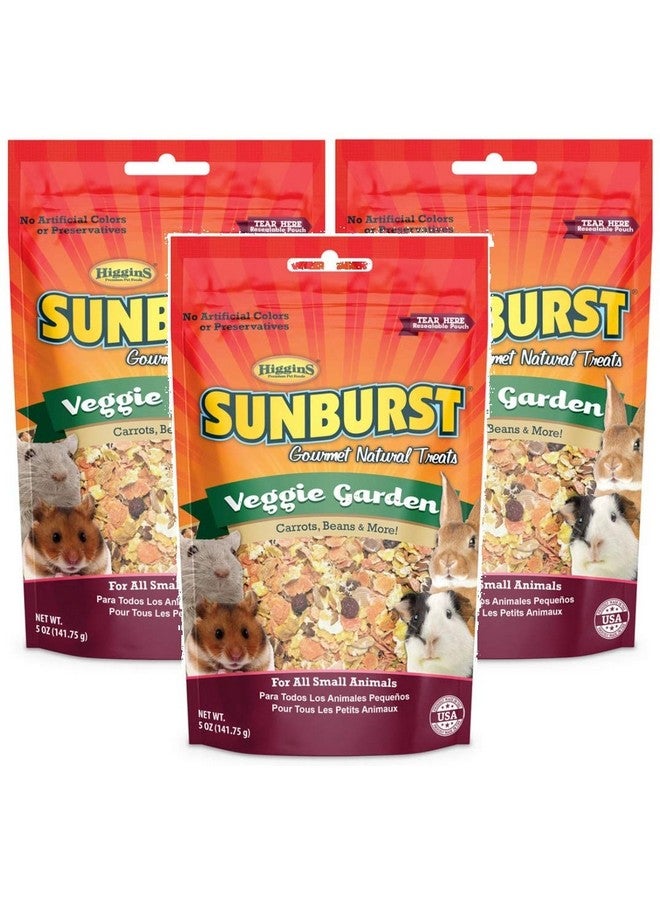 Higgins 3 Pack of Sunburst Veggie Garden, 5 Ounces Each, Gourmet Natural Treats for All Small Animals