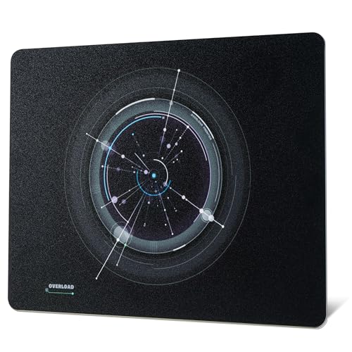 GMKWTL XVX Glass Mousepad Gaming, Overload Black Tempered Glass Mouse Pads for Gaming,Professional Large Mouse Mat 410mm*310mm, Special Glass Surface with Improved Precision and Speed - Image 1
