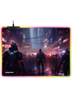 Polosmart PGS306 RGB Lighting Non-Slip Base Ergonomic Patterned Gaming Mouse Pad 