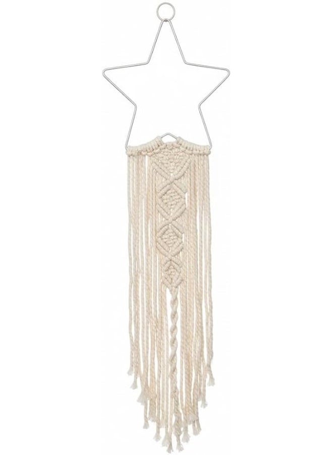 Macramé Star Hanging Décor – White - Image 1