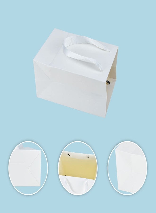 HUAPRINT White Paper Bags,White Gift Bags,Shopping Bags with Handles,30 Pack Small Gift Bags 5.25x3.75x8inch,Retail Bags,Party Favor Bags,Merchandise Business Bags,Wedding Bags - Image 3