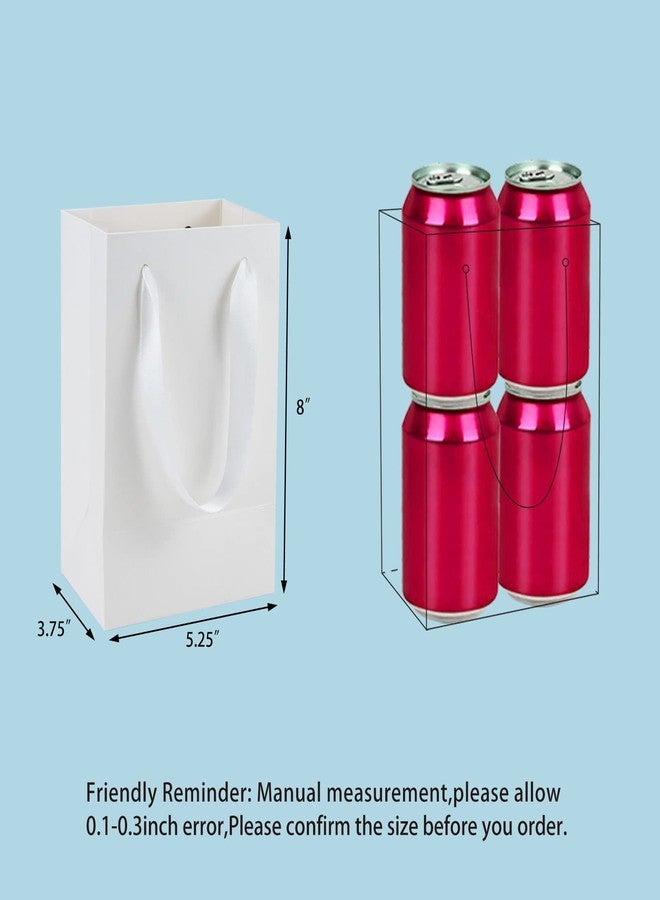 HUAPRINT White Paper Bags,White Gift Bags,Shopping Bags with Handles,30 Pack Small Gift Bags 5.25x3.75x8inch,Retail Bags,Party Favor Bags,Merchandise Business Bags,Wedding Bags - Image 2