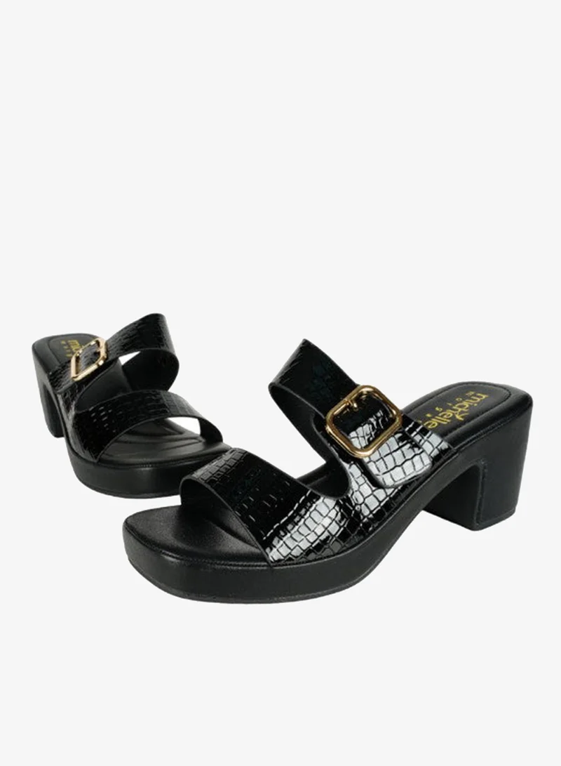 Michelle Morgan 092-2802 Michelle Morgan Ladies Fashion Heeled Sandals 314ZD238 Black