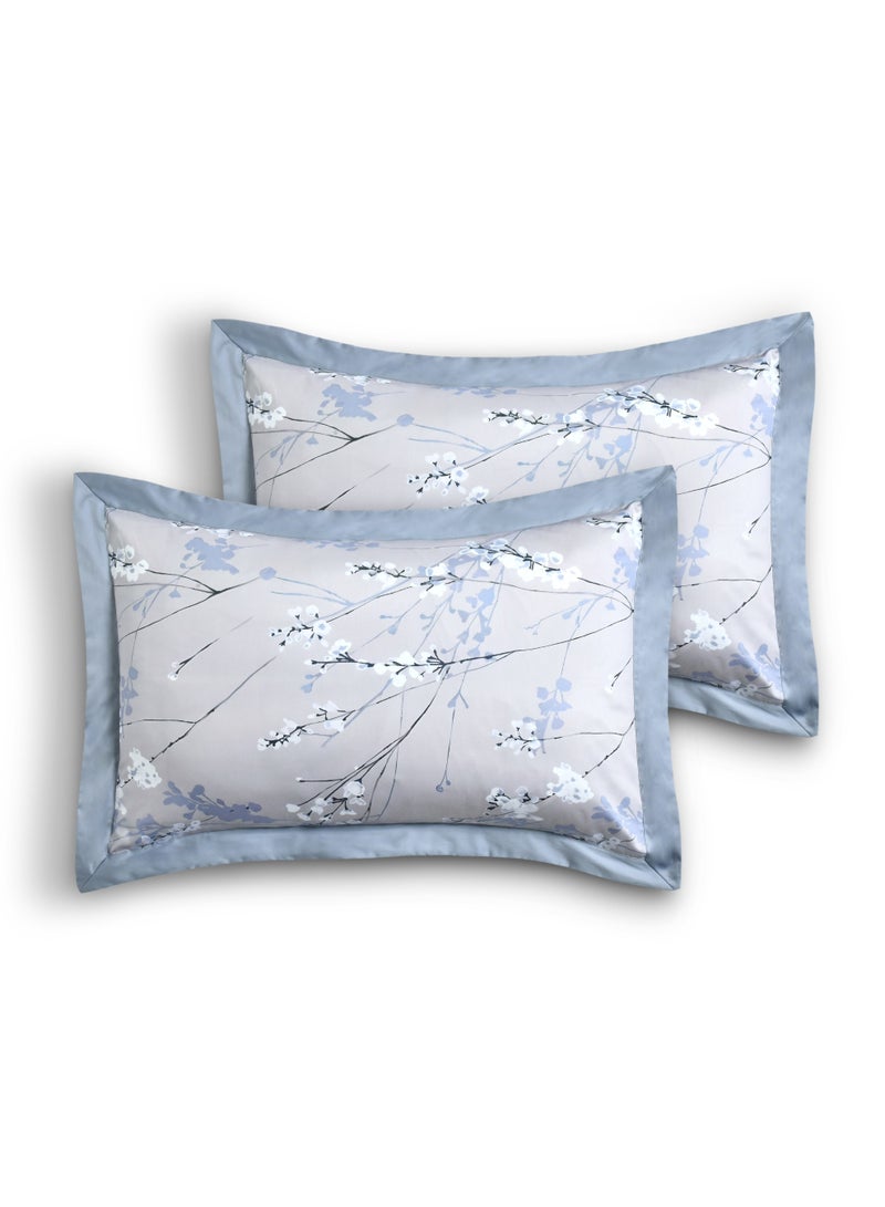 سيد المنسوجات المنزلية طقم لحاف ماستر هوم تكستيل قطن ساتين مزهر، يناسب سرير كينج 200 × 200 سم، مع حشوة قابلة للإزالة، 9 قطع مقاس كينج، 300 غرزة قطن ساتين، ناعم وجيد التهوية - Image 4