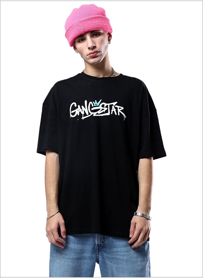RAVIN Printed "Gangstar" Black Elbow Sleeves Summer Tee  - Image 1