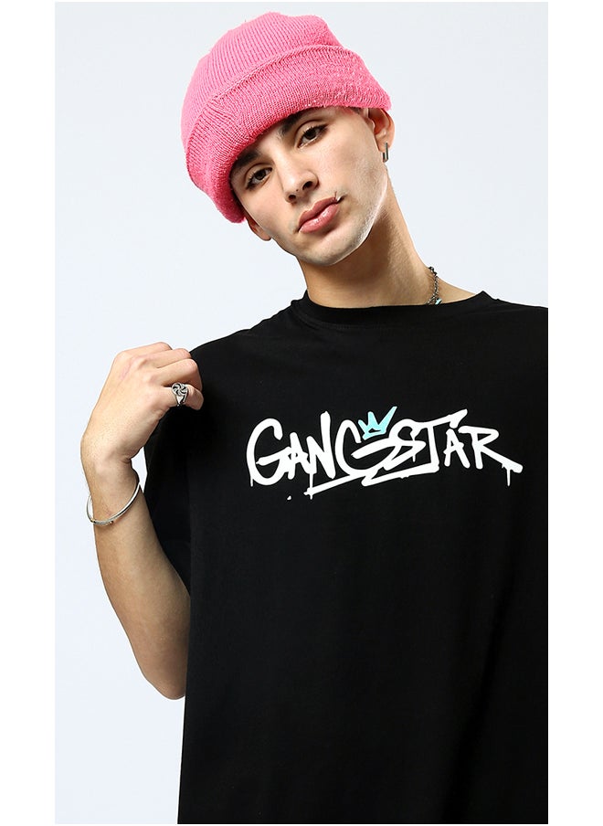 RAVIN Printed "Gangstar" Black Elbow Sleeves Summer Tee  - Image 4