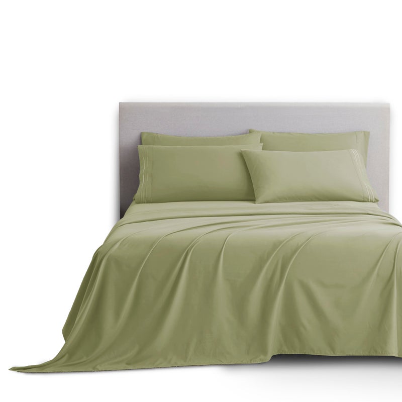 Clara Clark Queen Sheets 6 Piece Set Hotel Luxury Sheets for Queen Size Bed Super Soft Bedding Set Sage Green