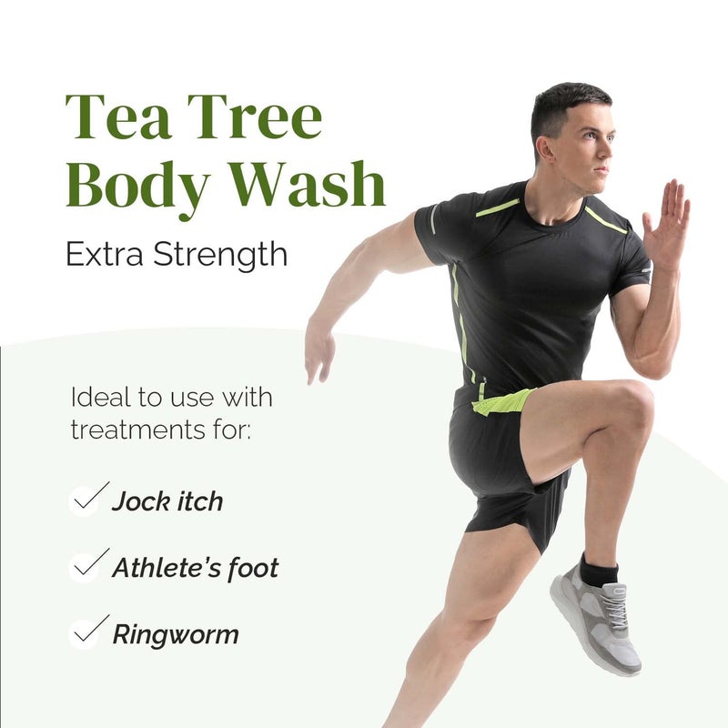 Puriya Tea Tree Body Wash, Use with Jock Itch, Athletes Foot, Body Back Acne Treatment, Moisturizing Natural Wash for Men, Women, Dry Skin, Eucalyptus, Mint Oil Shower Gel Soap - Image 5