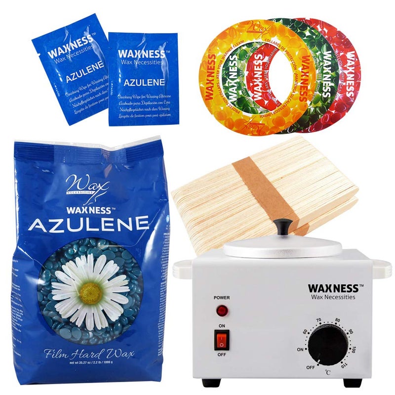 Wax Necessities Azulene Stripless Waxing Kit with 22 Pound Wax Bag