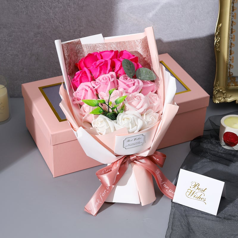 18 Window Rose Soap Bouquet Gift Box Graduation Season Valentine'S Day Gift Bouquet - Image 1