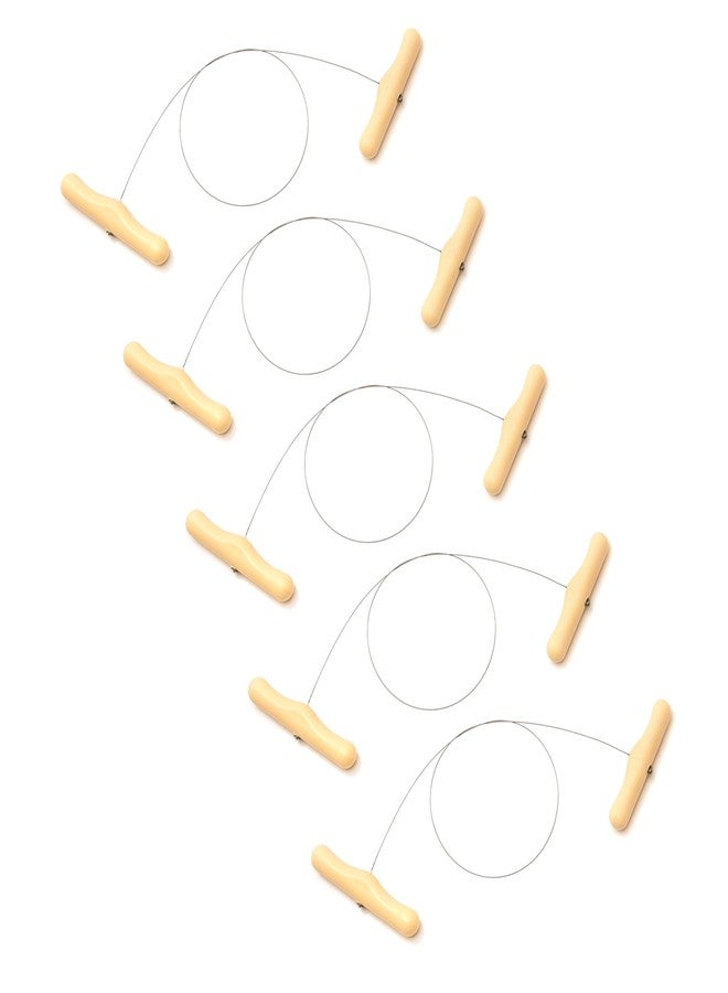 أوف إكس دي دي قطاعة جبن سلكية بطول 18.5 بوصة - سلك جبن من الفولاذ المقاوم للصدأ - سلك قطاعة جبن محمول بمقابض للجبن الطري والصلب - خيوط قطاعة جبن سلكية للقطع والشرائح، 5 قطع - Image 1