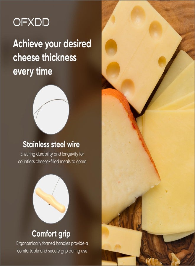 أوف إكس دي دي قطاعة جبن سلكية بطول 18.5 بوصة - سلك جبن من الفولاذ المقاوم للصدأ - سلك قطاعة جبن محمول بمقابض للجبن الطري والصلب - خيوط قطاعة جبن سلكية للقطع والشرائح، 5 قطع - Image 4