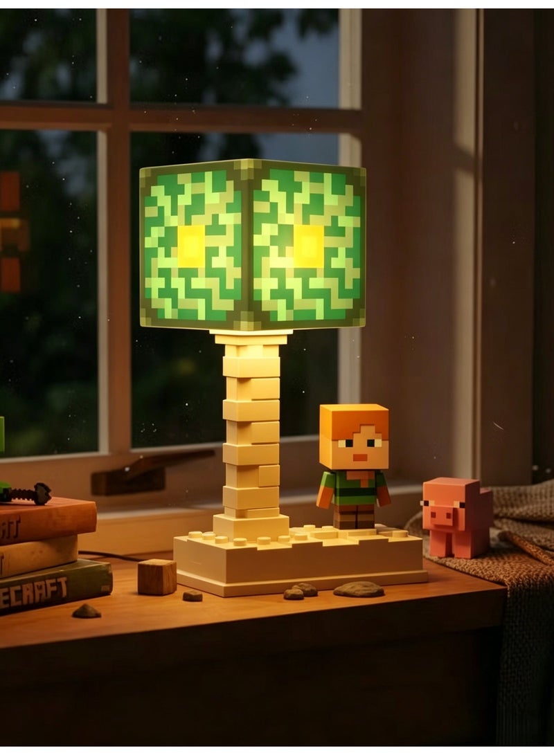 Minecraft LED Night Light, Pixel Art Game Desk Lamp, 5-Color Dimmable, Rechargeable 500mAh Battery, USB Charging, Bedside Atmosphere Lamp for Kids Gamers Bedroom-Nether Reactor Core - Image 4
