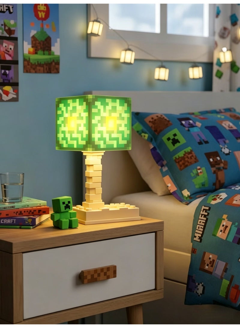 Minecraft LED Night Light, Pixel Art Game Desk Lamp, 5-Color Dimmable, Rechargeable 500mAh Battery, USB Charging, Bedside Atmosphere Lamp for Kids Gamers Bedroom-Nether Reactor Core - Image 5