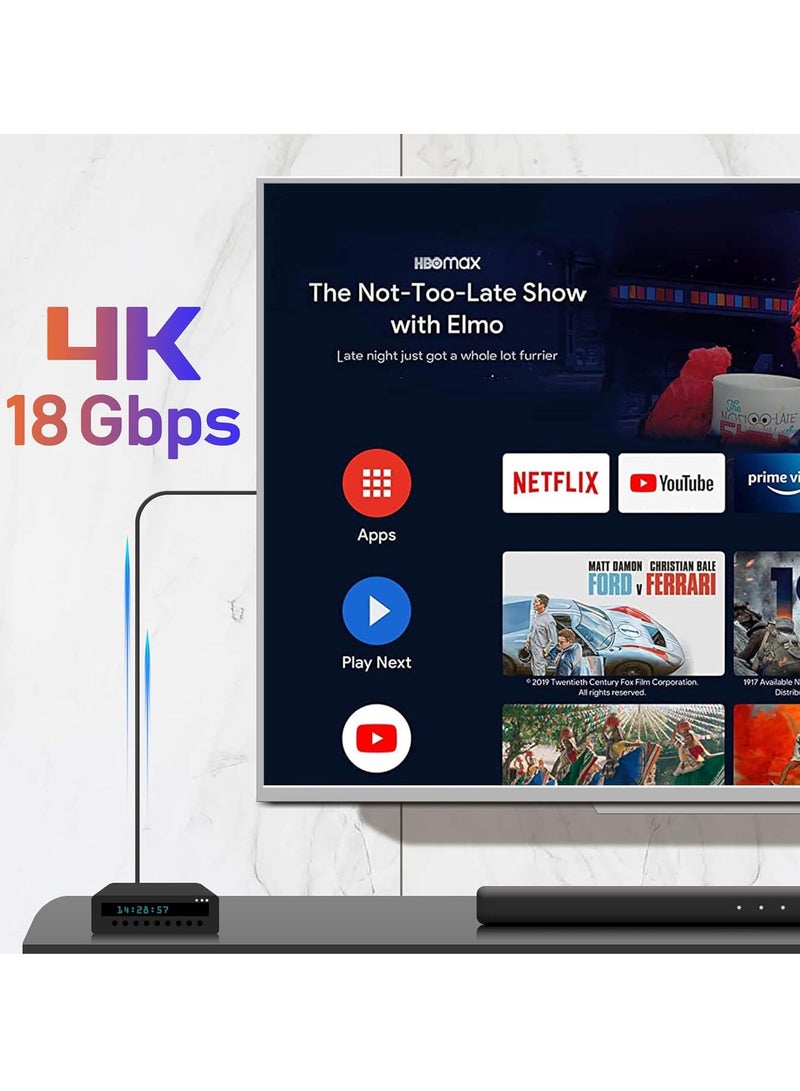 دوسالا كابل HDMI 4K HDMI 2.0 18Gbps عالي السرعة 4K@60Hz HDMI إلى HDMI سلك فيديو Ultra HD 3D 4K HDMI مضفر متوافق مع MacBook Pro UHD TV Nintendo Switch Xbox PlayStation 5/4 PC Laptop 3 متر - Image 5