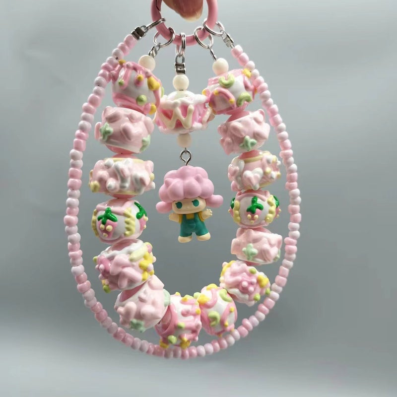 Bubble Mart Moe Grain Hug Series Mobile Phone Short Chain Hug Cute Standing Moe Grain BABY Trendy Play Mobile Phone Chain 05 Pan Shen Hug Lavender Mobile Phone Chain