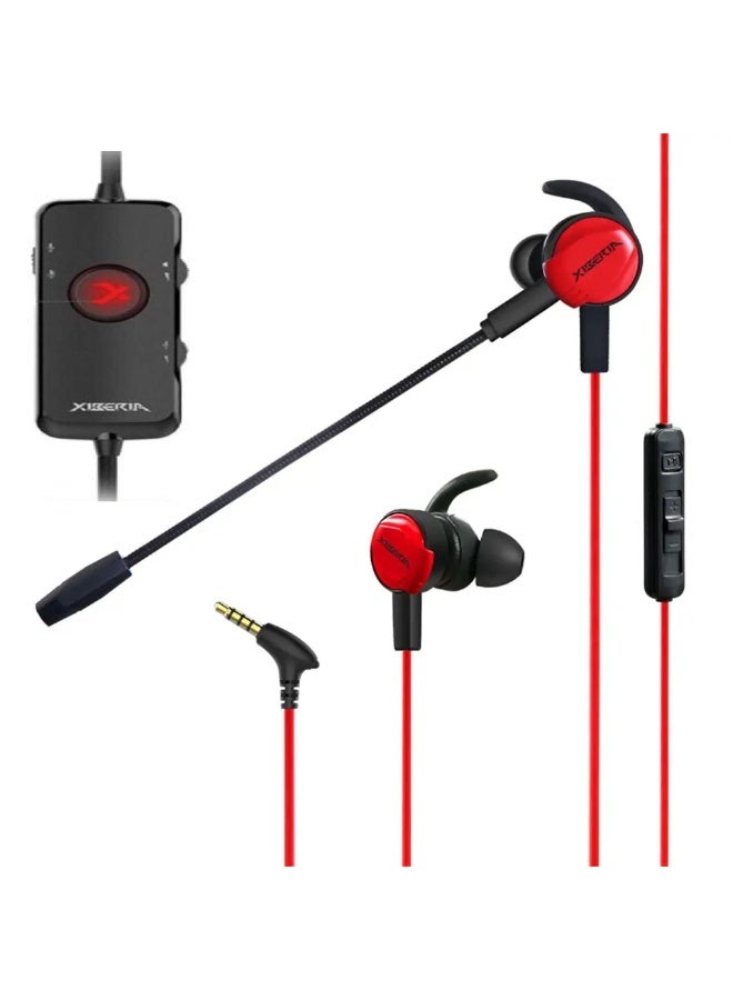Xiberia MG-1 wired gaming headset features a 3.5mm jack, a long, flexible, detachable, 360° rotating microphone, an external USB-A sound card adapter, and supports 3D surround sound mode, 4D noise cancellation, vibration feedback, 7.1 surround sound, and a 1.2m cable. - Image 1