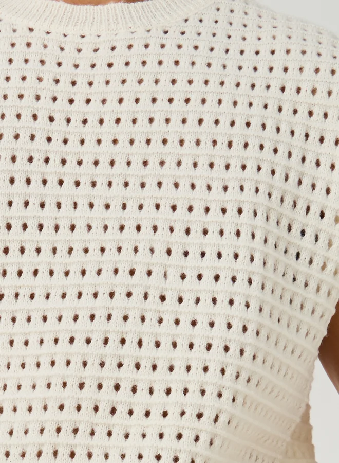 Styli Styli Crochet Relaxed Fit Tank T-Shirt