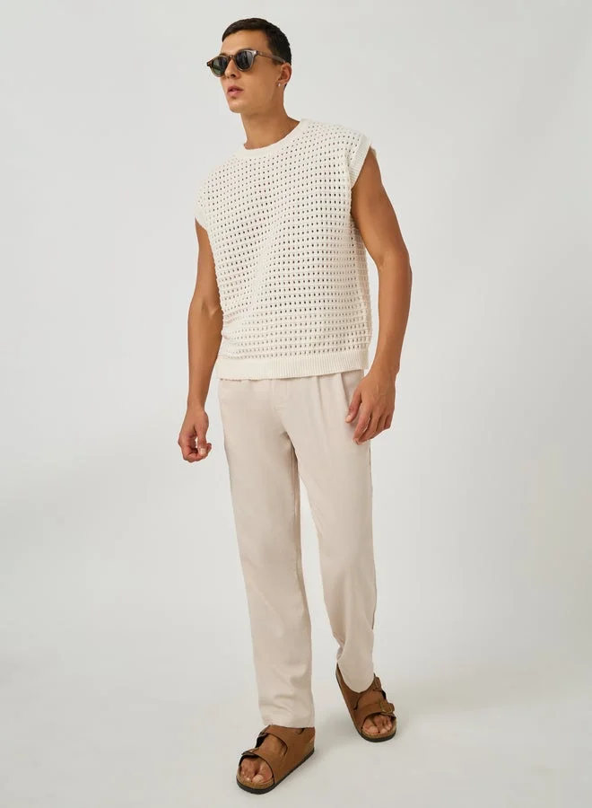 Styli Styli Crochet Relaxed Fit Tank T-Shirt