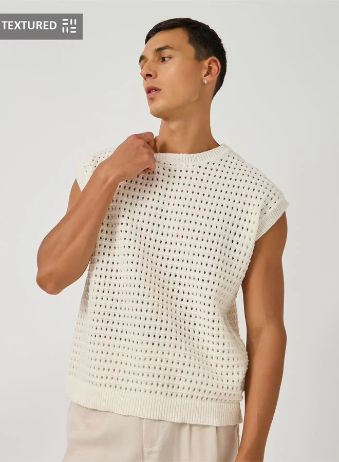 Styli Styli Crochet Relaxed Fit Tank T-Shirt