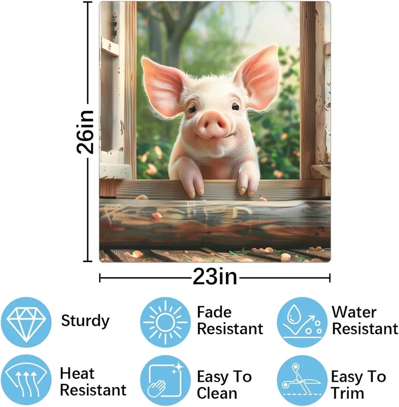 cfpolar Dishwasher Magnet Cover Cute Pig Animal Dishwasher Magnets Decorative Cover Reusable Magnetic Sticker Panel Decal Refrigerator Kitchen Appliance Decor Front Dishwashers Covers 23" x 26" - Image 2