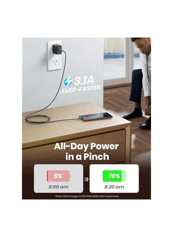 INIU USB C Cable, [5 Pack 3.1A] QC 3.0 Fast Charging USB Type C Cable, (3.3+3.3+6+6+10ft) Nylon Braided Phone Charger USB-C Cable for Samsung Galaxy S20 S10 S9 S8 Plus Note 10 LG Google Pixel Moto etc - Image 2