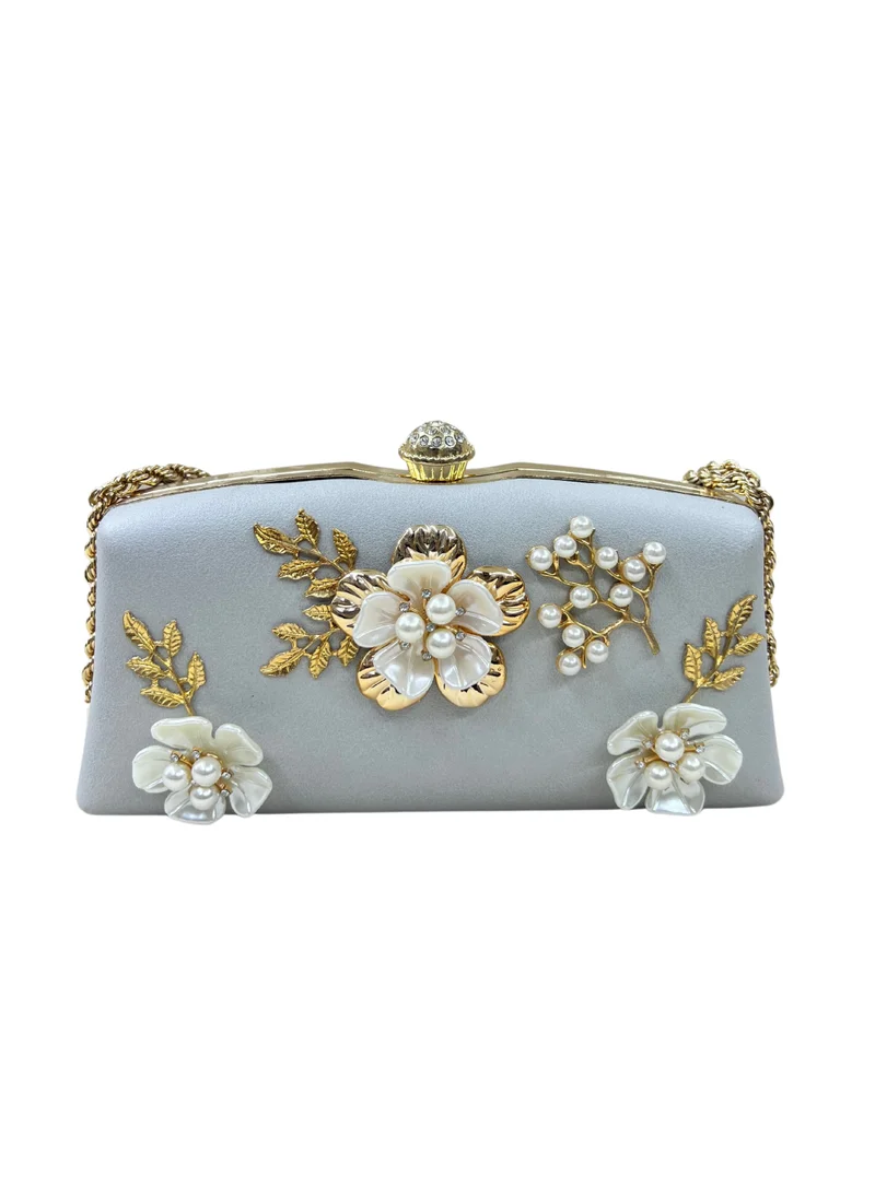 Harsha's Glam Clutches Embellished Square Clutch