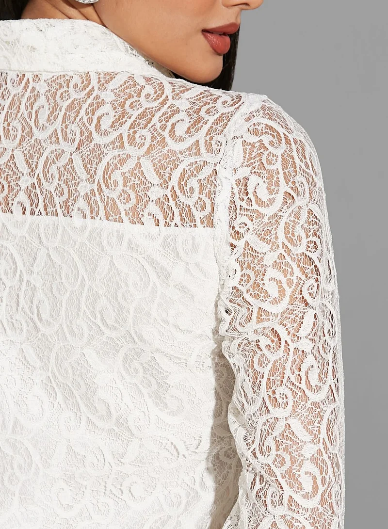 Namshi X Hadia Ghaleb Hadia Ghaleb Lace Tiered Dress