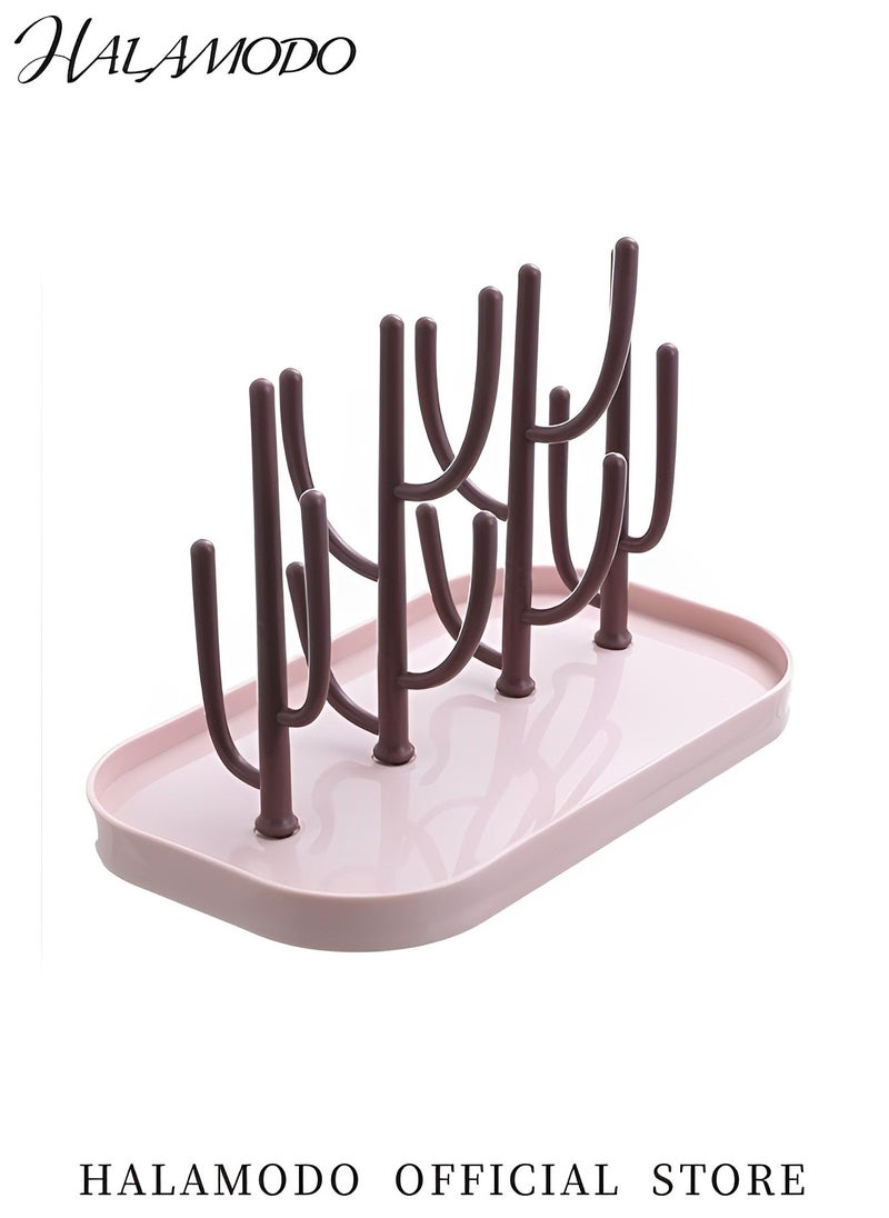 HALAMODO Baby Bottle Drying Rack Space Saving Bottle Dryer Holder Detachable Large Capacity Bottle Drying Rack with Base for Nipples & Cups & Pump Parts & Cups & Accessories  - Image 2