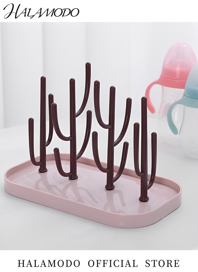 HALAMODO Baby Bottle Drying Rack Space Saving Bottle Dryer Holder Detachable Large Capacity Bottle Drying Rack with Base for Nipples & Cups & Pump Parts & Cups & Accessories  - Image 5