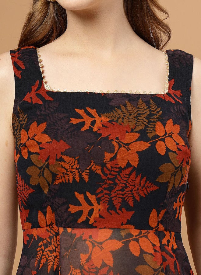 RAASSIO كُرتا A-Line مزخرفة بالأزهار مع بنطلونات بالازو للنساء - Image 2