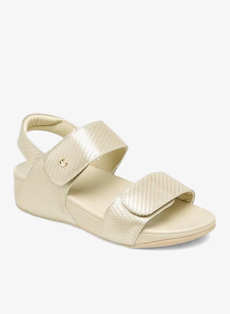 Le Confort Women Textured Hook and Loop Strap Sandals