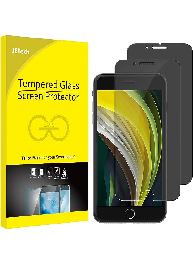 Jetech Privacy Screen Protector for iPhone SE 3/2 (2022/2020 Edition), iPhone 8 and iPhone 7, Anti-Spy Tempered Glass Film, 2-Pack - Image 1